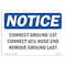 Signmission OSHA Notice, 5" Height, Connect Ground 1st Connect Vcu Hose 2nd Sign, 7" X 5", Landscape OS-NS-D-57-L-10785 - alternate 1